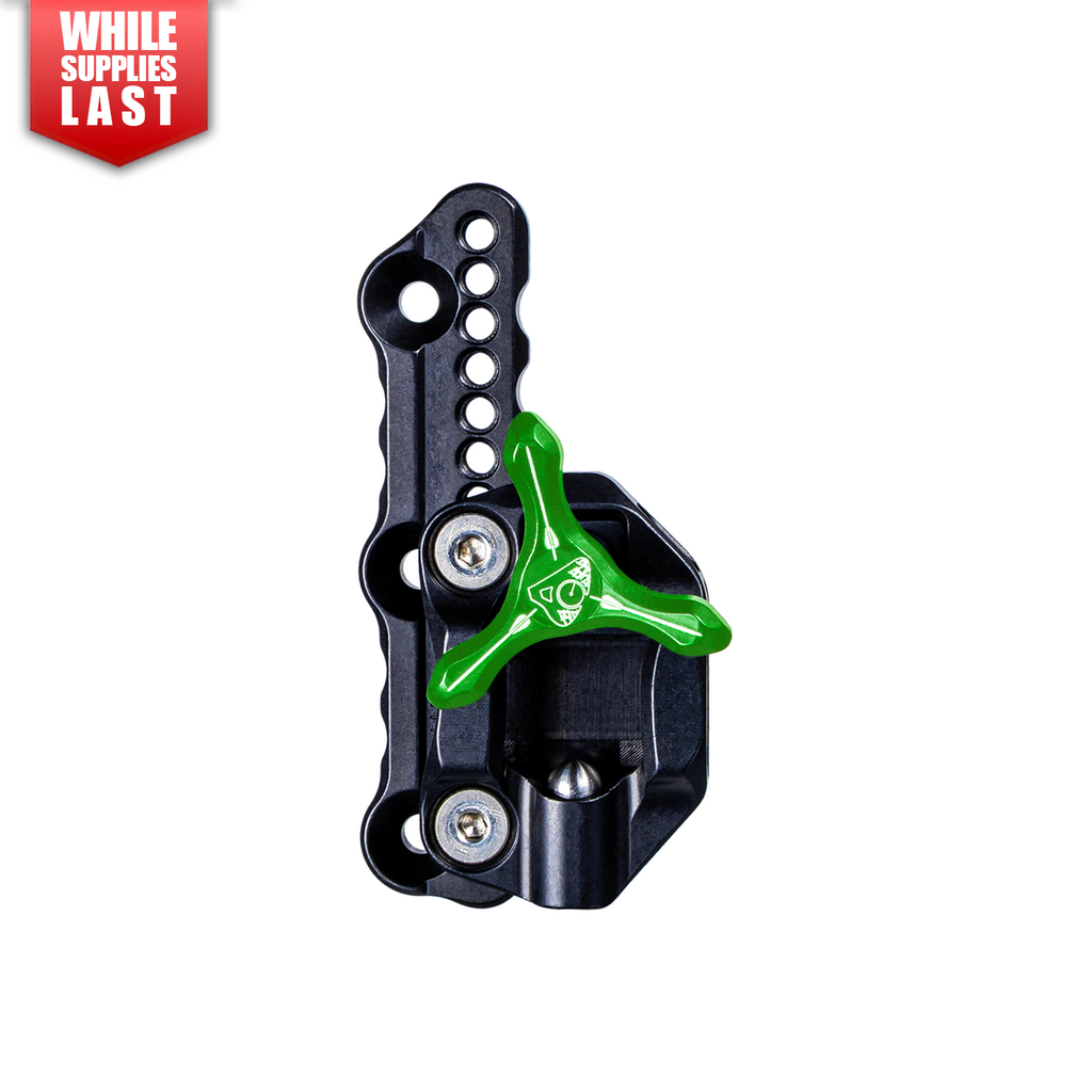 Axcel Achieve XP VR Recurve Wedge Lock Mounting Bracket, left-handed, green Tri-Star knob