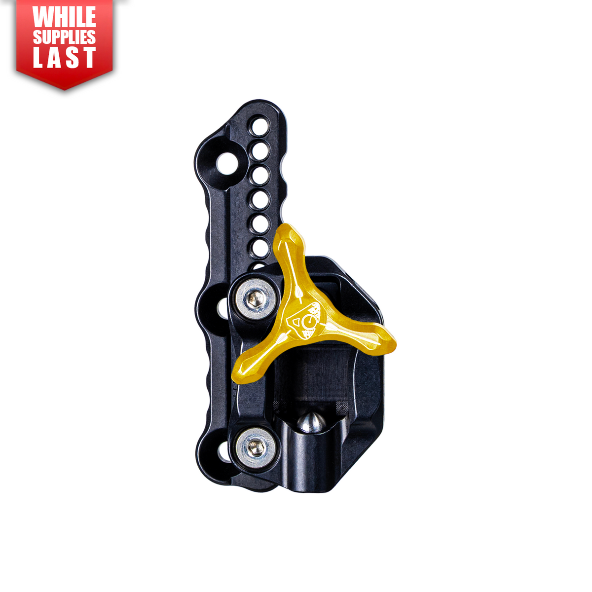 Axcel Achieve XP VR Recurve Wedge Lock Mounting Bracket, left-handed, gold Tri-Star knob