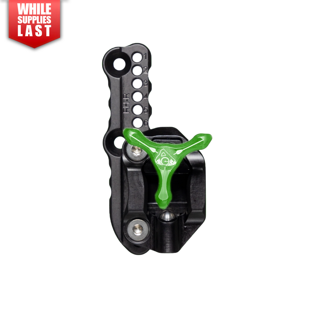 Axcel Achieve XP VR Recurve Wedge Lock Mounting Bracket, right-handed, green Tri-Star knob