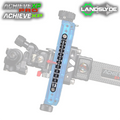 Axcel 100+ Metal Sight Tape mounted on an Achieve XP sight elevation block, laser-engraved sight scale 13
