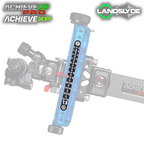 Axcel 100+ Metal Sight Tape mounted on an Achieve XP sight elevation block, laser-engraved sight scale 13