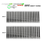 Axcel Standard Metal Sight Tapes, complete set of 20 double-sided tapes showing Side A scales 1-39 odd and Side B scales 2-40 even