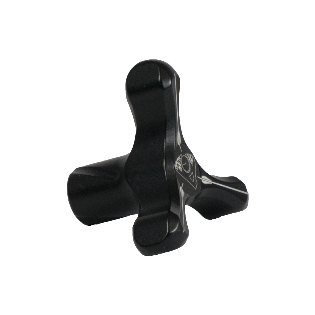 Axcel Tri-Star Knob, Black, angled view