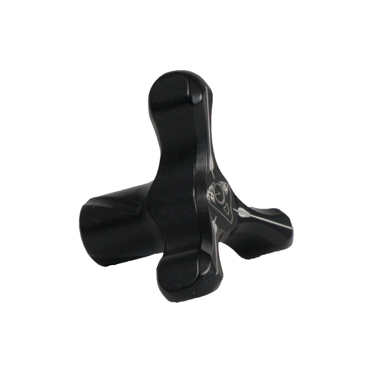 Axcel Tri-Star Knob, Black, angled view