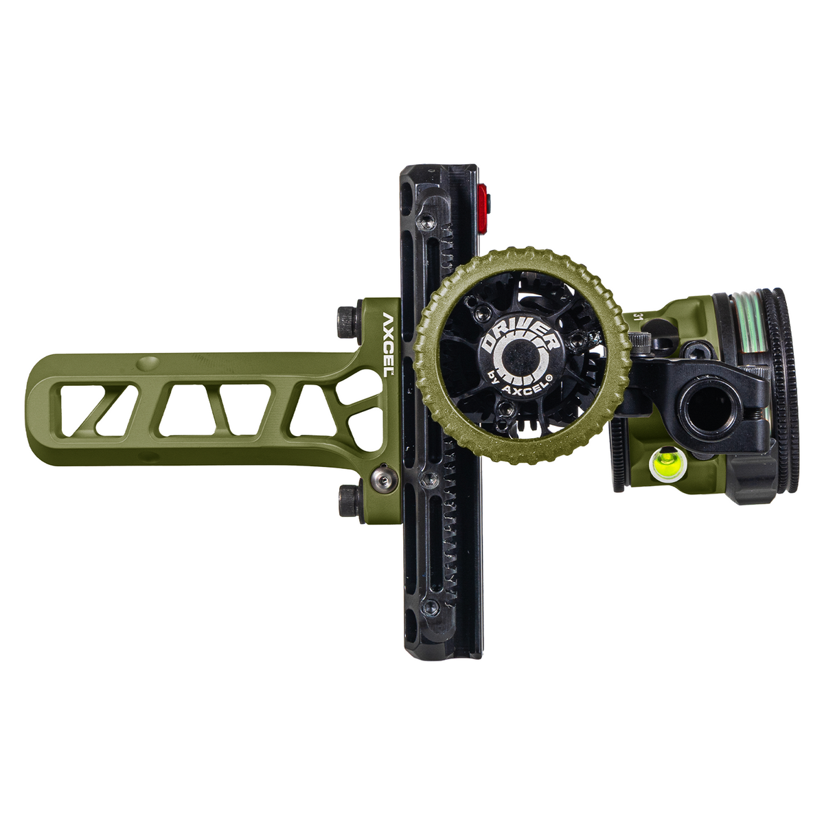 Axcel Driver CK AVX Single Pin Bridge-Lock bow sight, Evergreen Cerakote, side profile