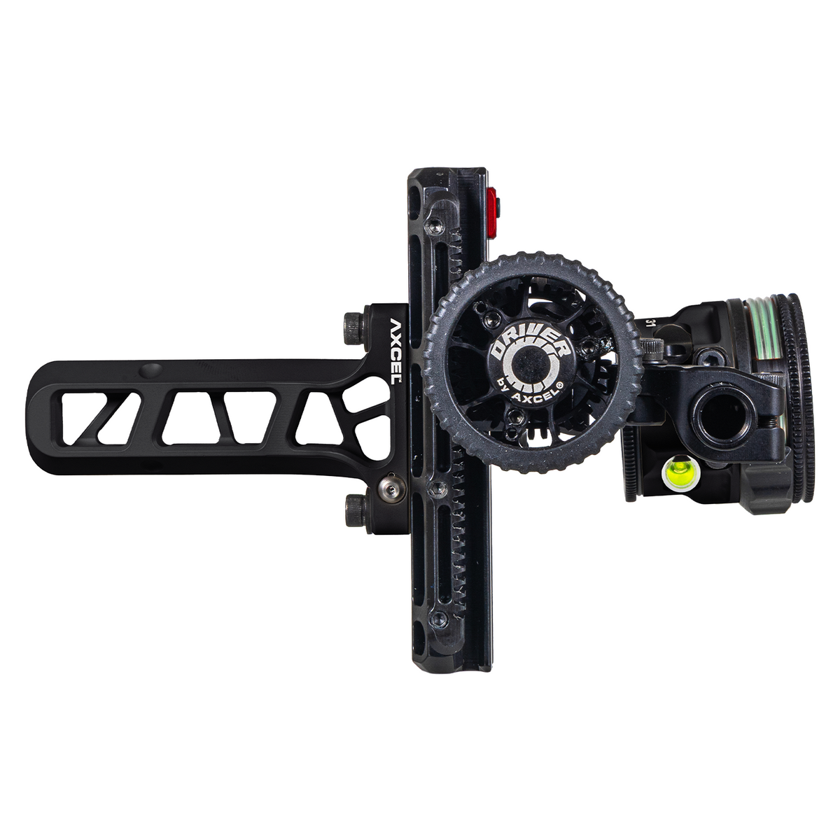 Axcel Driver CK AVX Single Pin Bridge-Lock bow sight, Midnight Cerakote, side profile