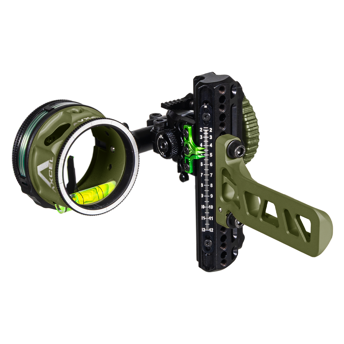 Axcel Driver CK AVX Single Pin Bridge-Lock bow sight, Evergreen Cerakote, AVX-41 Plus scope, .010" Green pin (ADVP-B110-4GEG)