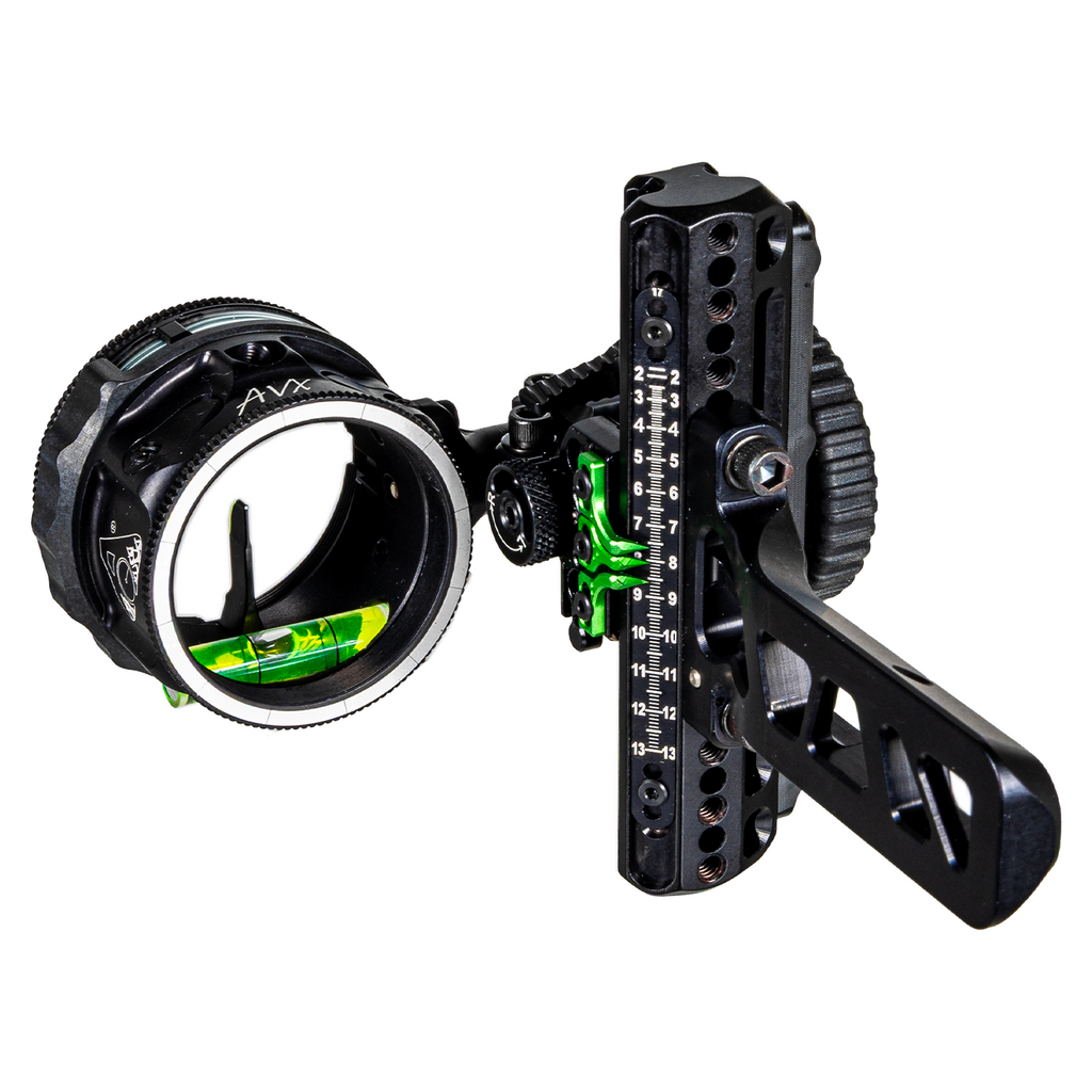 Axcel Driver AVX PLUS Single Pin Bridge-Lock bow sight, Stealth Bowhunting Black, AVX-41 Plus scope, .019" blue pin
