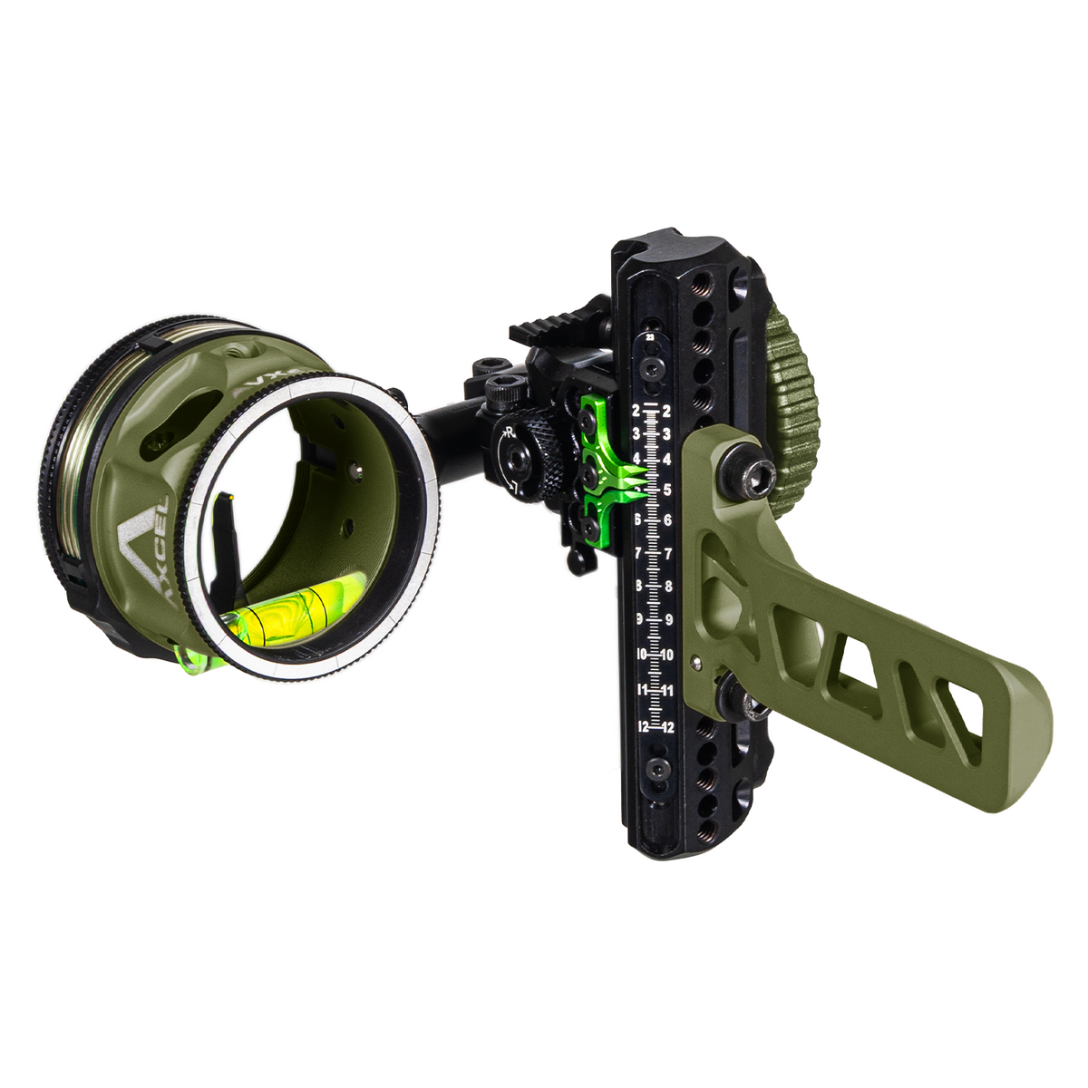 Axcel Driver CK AVX Single Pin Bridge-Lock bow sight, Evergreen Cerakote, AVX-41 Plus scope, .019" Yellow pin (ADVP-B119-4YEG)