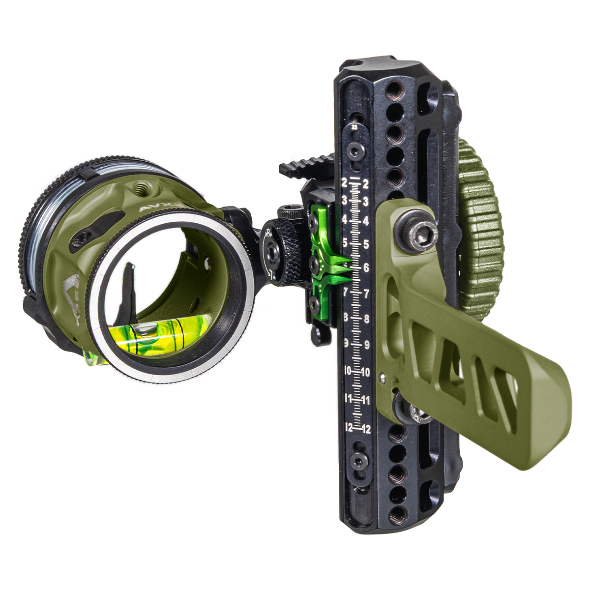 Axcel Driver CK AVX Single Pin Bridge-Lock bow sight, Evergreen Cerakote, AVX-31 Plus scope, .029" Blue pin (ADVP-B129-3LEG)