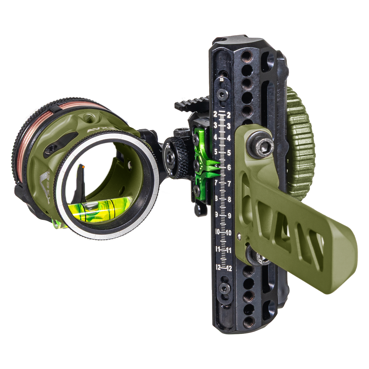 Axcel Driver CK AVX Single Pin Bridge-Lock bow sight, Evergreen Cerakote, AVX-31 Plus scope, .029" Red pin (ADVP-B129-3REG)