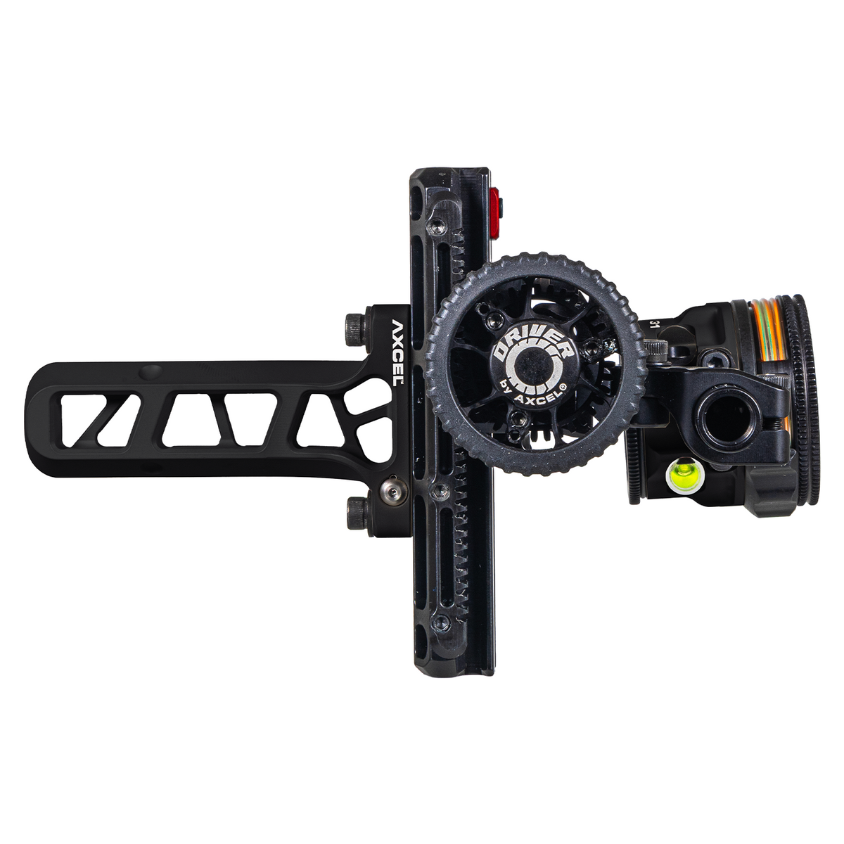 Axcel Driver CK Bridge-Lock bow sight, Midnight Cerakote with AVX-31 Plus scope, drive wheel side view