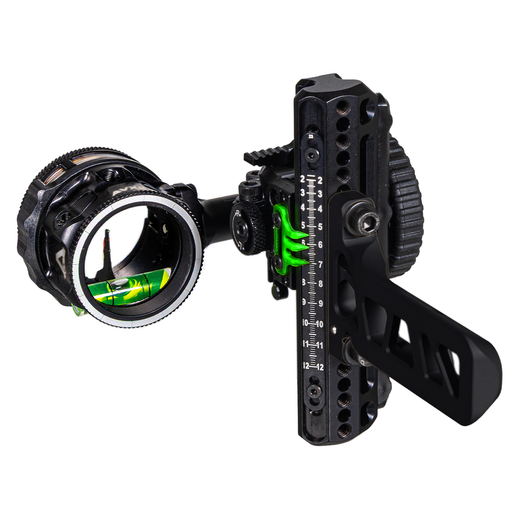 Axcel Driver Bridge-Lock bow sight, Stealth Bowhunting Black, AVX-31 Plus scope with .010 Green-Red-Green Triple Threat pin