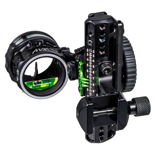 Axcel Driver AVX PLUS Single Pin Picatinny sight, Stealth Bowhunting Black, AVX-31 Plus scope, .010" green pin