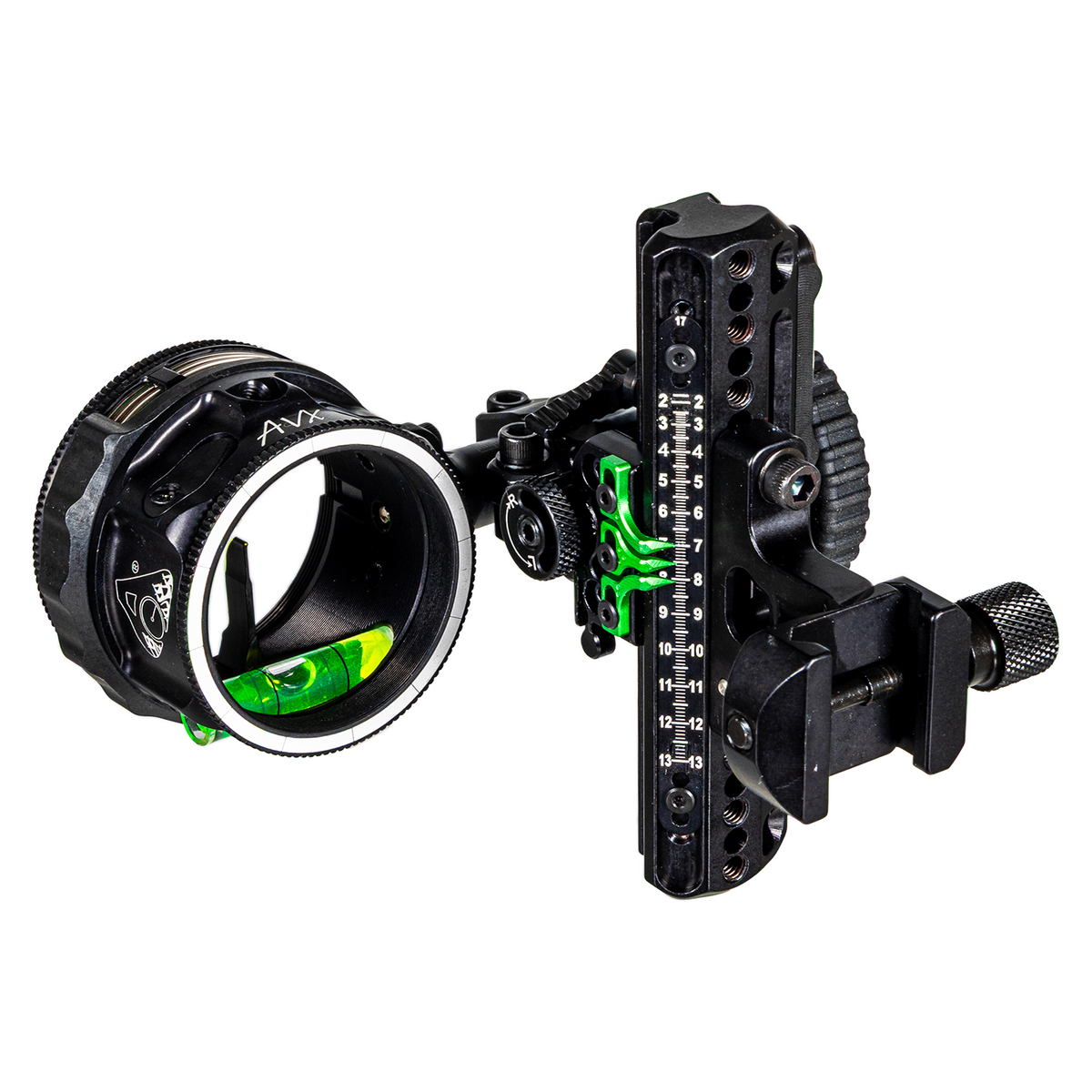 Axcel Driver AVX PLUS Single Pin Picatinny sight, Stealth Bowhunting Black, AVX-41 Plus scope, .010" yellow pin