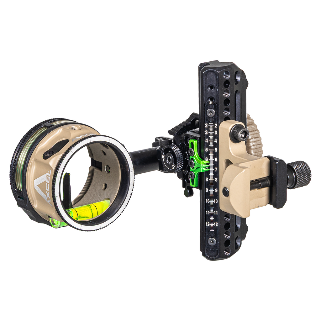 Axcel Driver CK AVX-41 Plus single pin bow sight, Terrain Cerakote, .010 in yellow pin, Picatinny mount