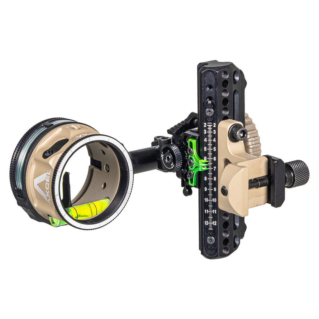 Axcel Driver CK AVX-41 Plus single pin bow sight, Terrain Cerakote, .019 in blue pin, Picatinny mount