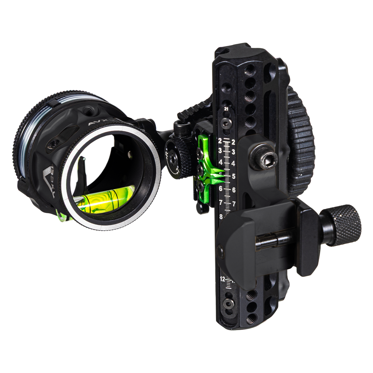Axcel Driver CK AVX-31 Plus single pin bow sight, Midnight Cerakote, .029 in blue pin, Picatinny mount