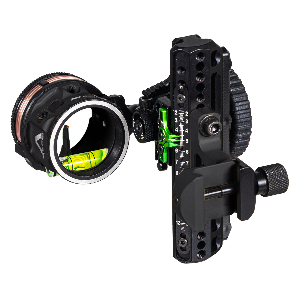 Axcel Driver CK AVX-31 Plus single pin bow sight, Midnight Cerakote, .029 in red pin, Picatinny mount