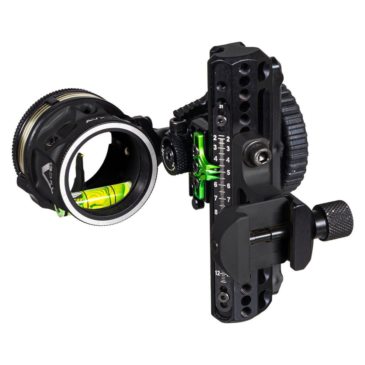 Axcel Driver CK AVX-31 Plus single pin bow sight, Midnight Cerakote, .029 in yellow pin, Picatinny mount