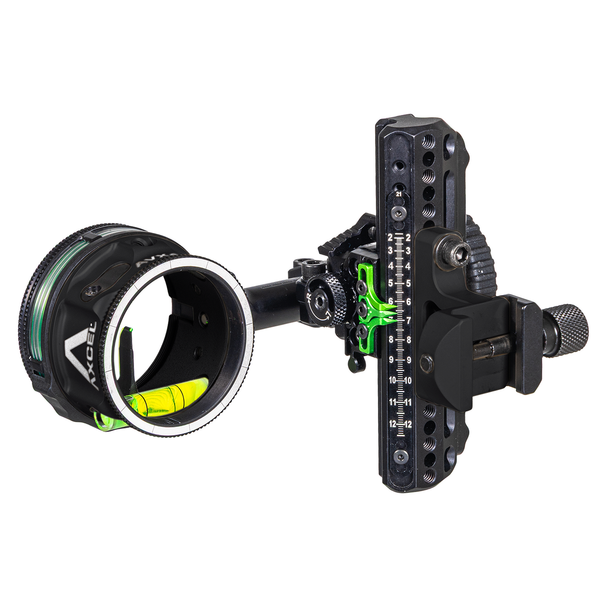 Axcel Driver CK AVX-41 Plus single pin bow sight, Midnight Cerakote, .029 in green pin, Picatinny mount