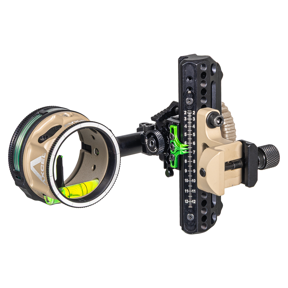 Axcel Driver CK AVX-41 Plus single pin bow sight, Terrain Cerakote, .029 in green pin, Picatinny mount