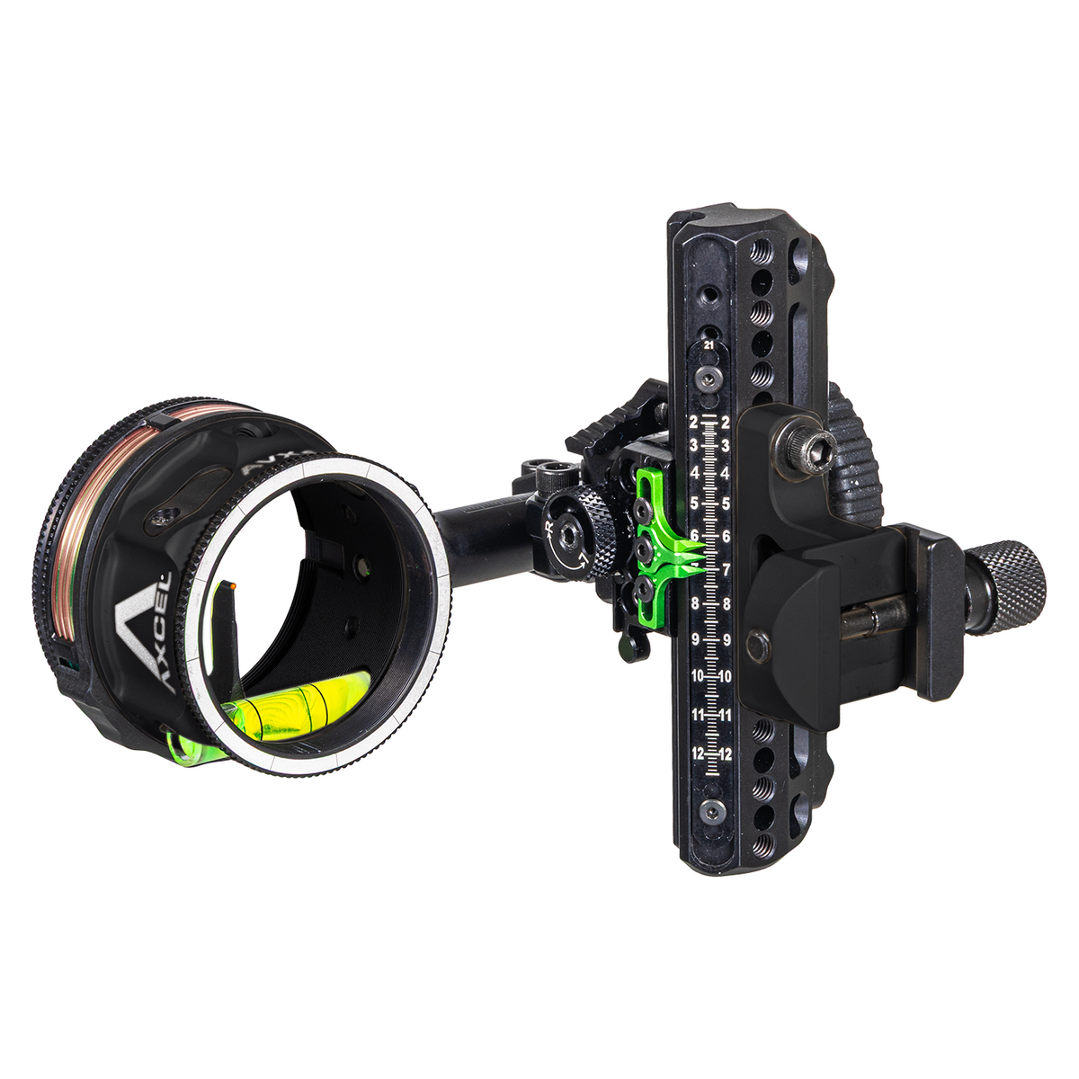 Axcel Driver CK AVX-41 Plus single pin bow sight, Midnight Cerakote, .029 in red pin, Picatinny mount