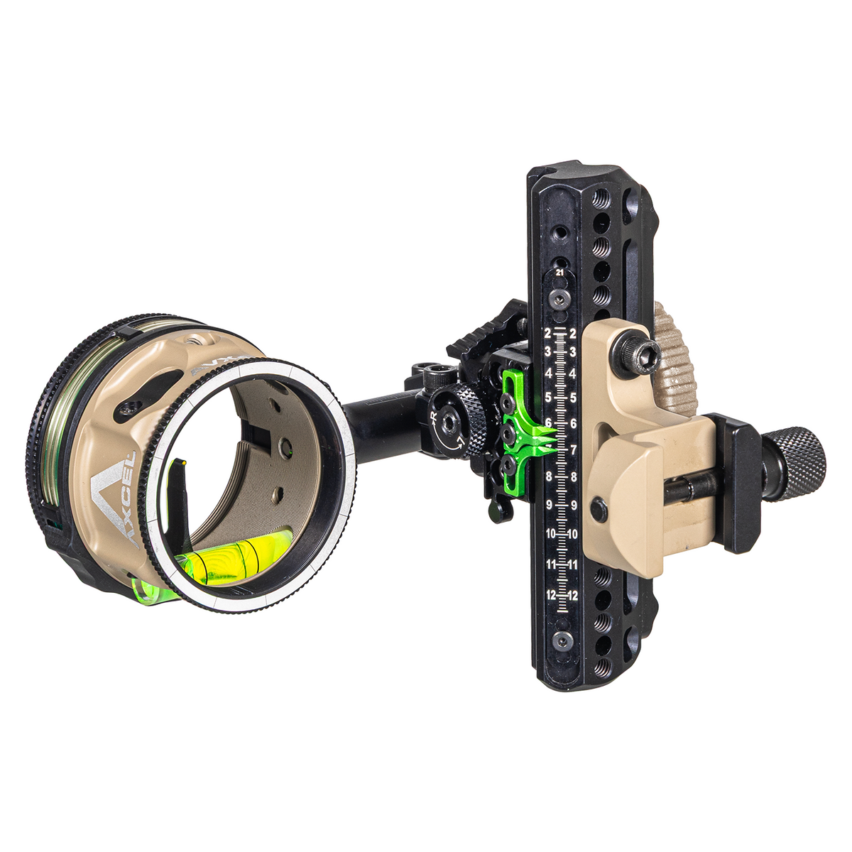 Axcel Driver CK AVX-41 Plus single pin bow sight, Terrain Cerakote, .029 in yellow pin, Picatinny mount