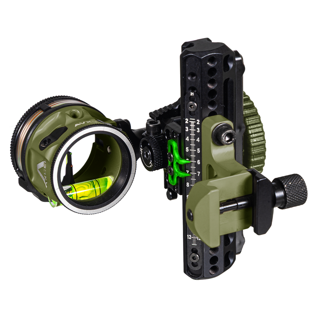 Axcel Driver CK Picatinny bow sight, Evergreen Cerakote with AVX-31 Plus scope and .010" Ranger Pin