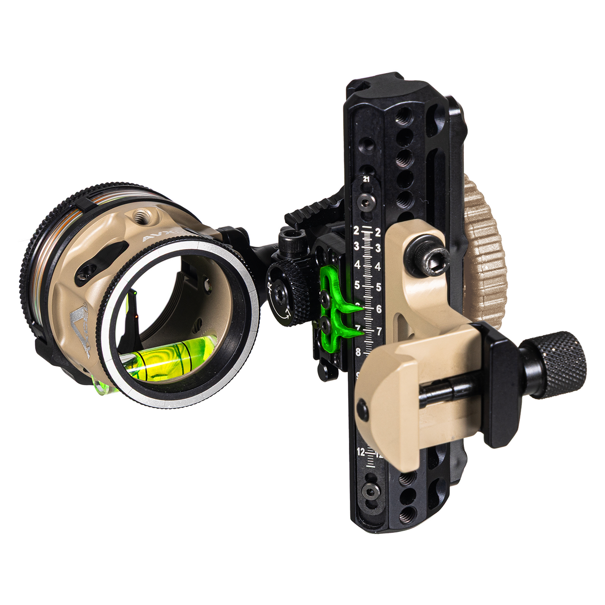 Axcel Driver CK Picatinny bow sight, Terrain Cerakote with AVX-31 Plus scope and .010" Ranger Pin