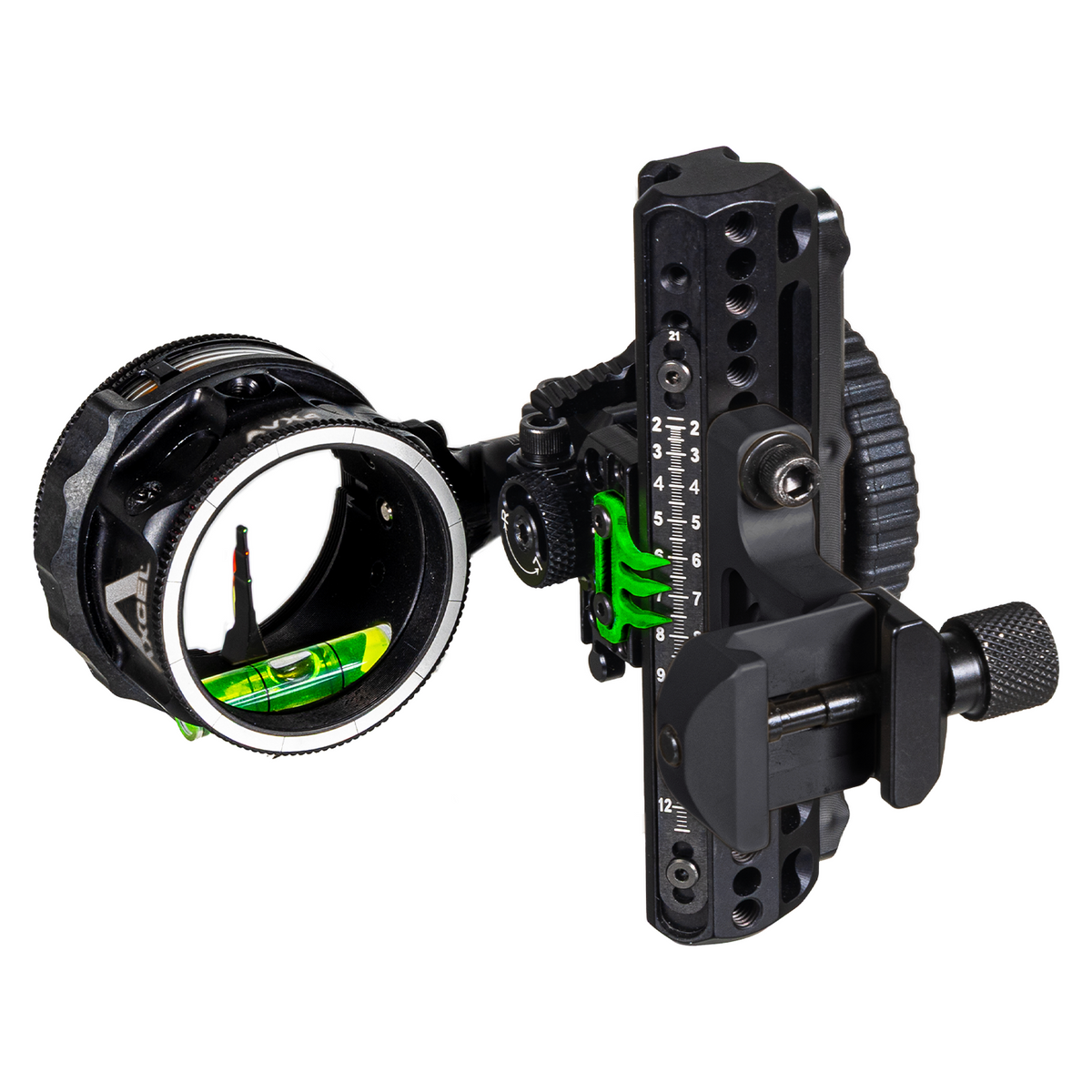 Axcel Driver AVX Triple Threat Pin Picatinny bow sight, Stealth Bowhunting Black, AVX-41 Plus scope with .010 in Green-Red-Green pin
