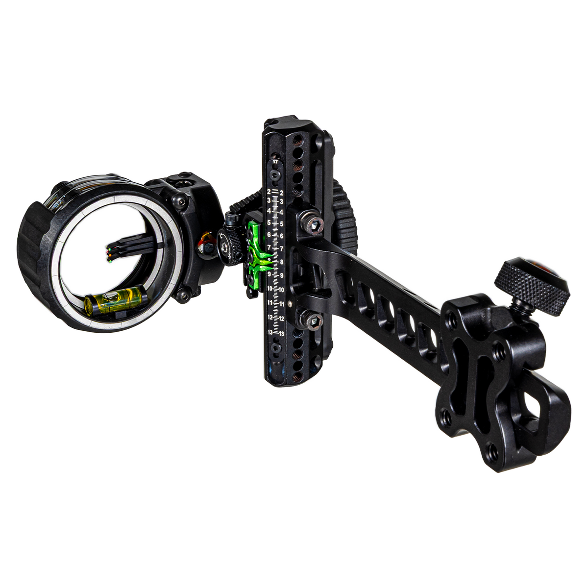 Axcel Driver Standard Pro bow sight with AccuStat II 3-pin scope, .019" pins, Stealth Bowhunting Black