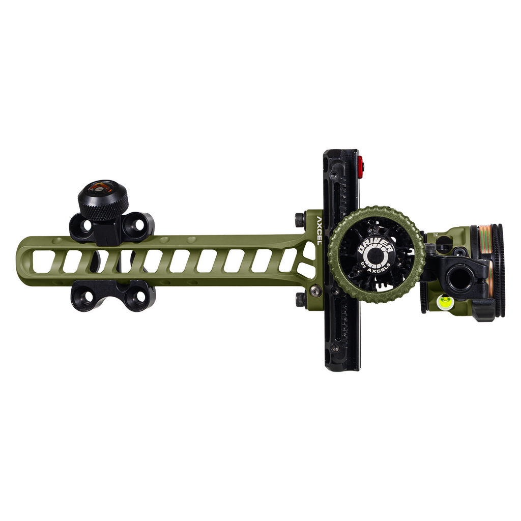 Axcel Driver CK Standard Pro dovetail mount bar top view, Evergreen Cerakote, AVX-31 Plus scope