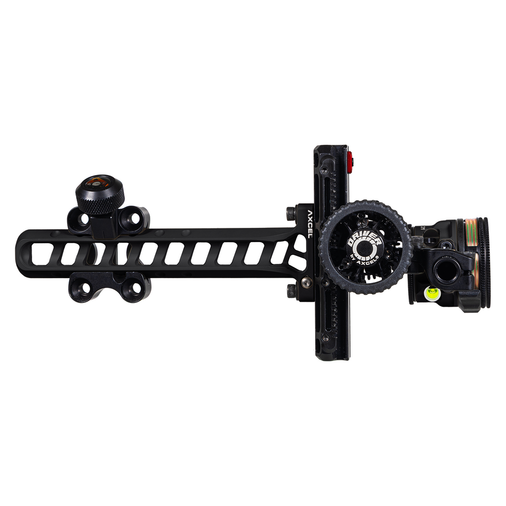 Axcel Driver CK Standard Pro dovetail mount bar top view, Midnight Cerakote, AVX-31 Plus scope