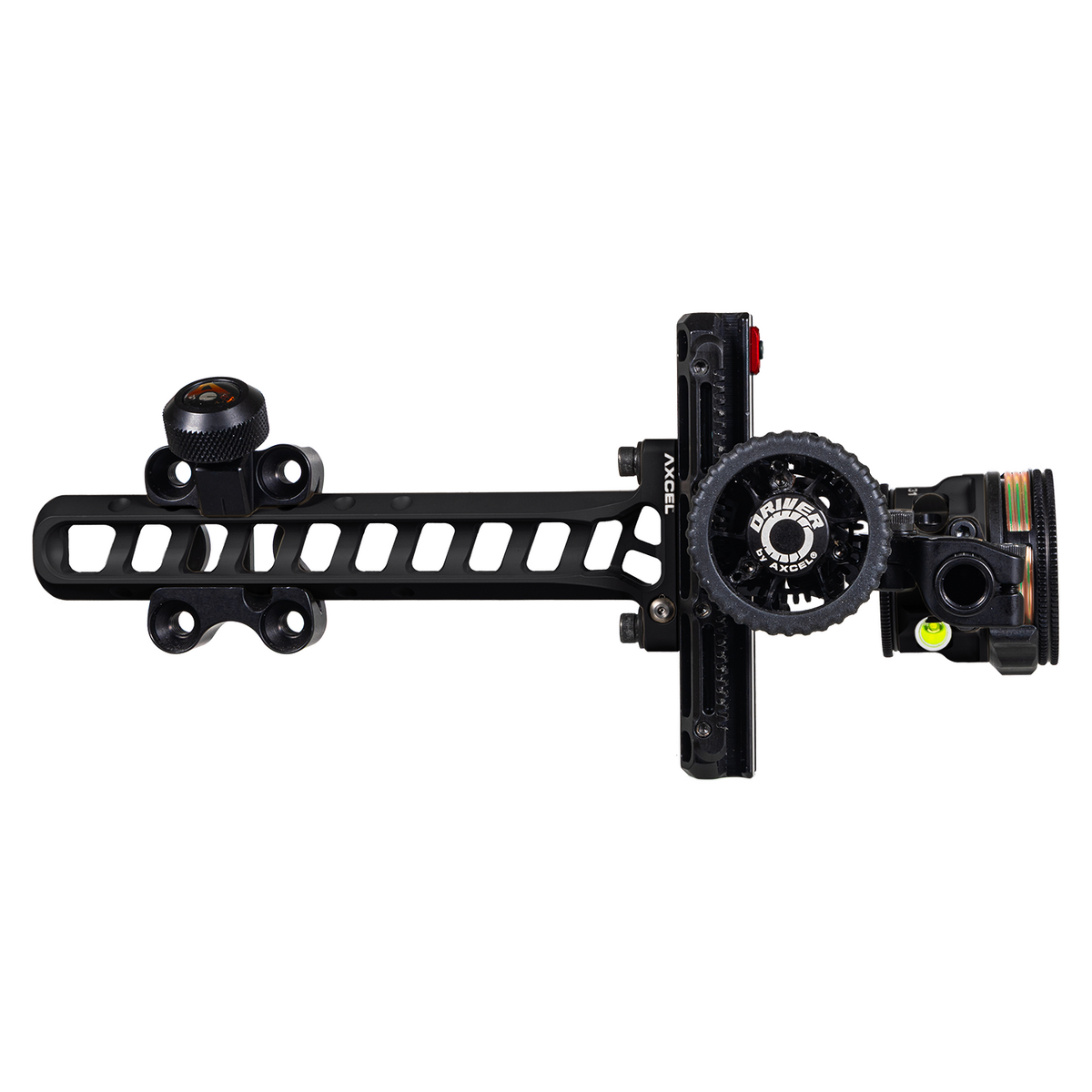 Axcel Driver CK Standard Pro dovetail mount bar top view, Midnight Cerakote, AVX-31 Plus scope