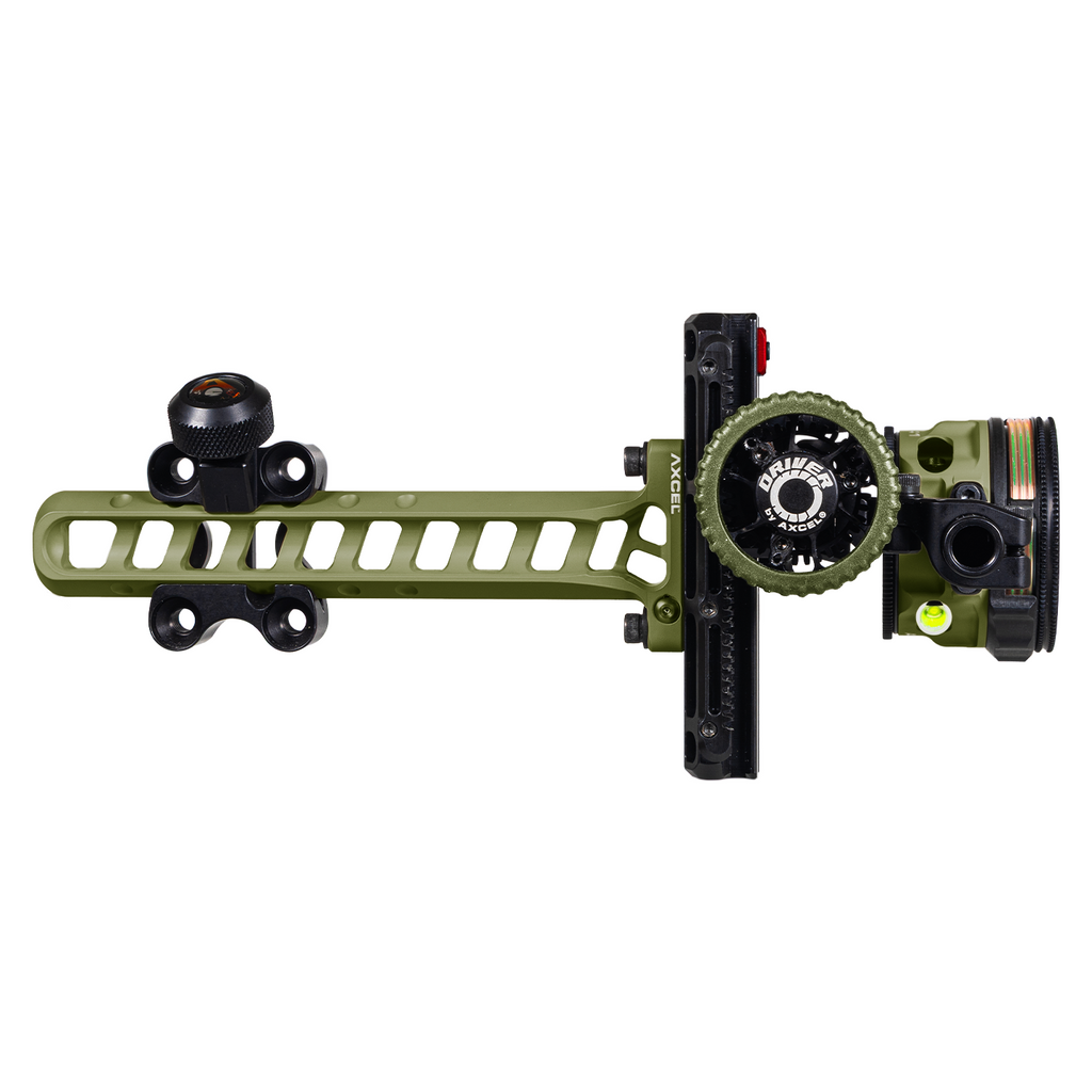 Axcel Driver CK Standard Pro dovetail mount bar top view, Evergreen Cerakote, AVX-41 Plus scope