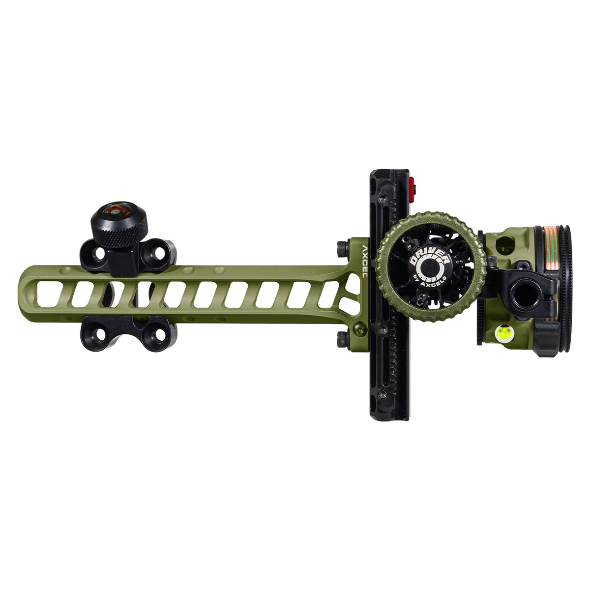 Axcel Driver CK Standard Pro dovetail mount bar top view, Evergreen Cerakote, AVX-41 Plus scope