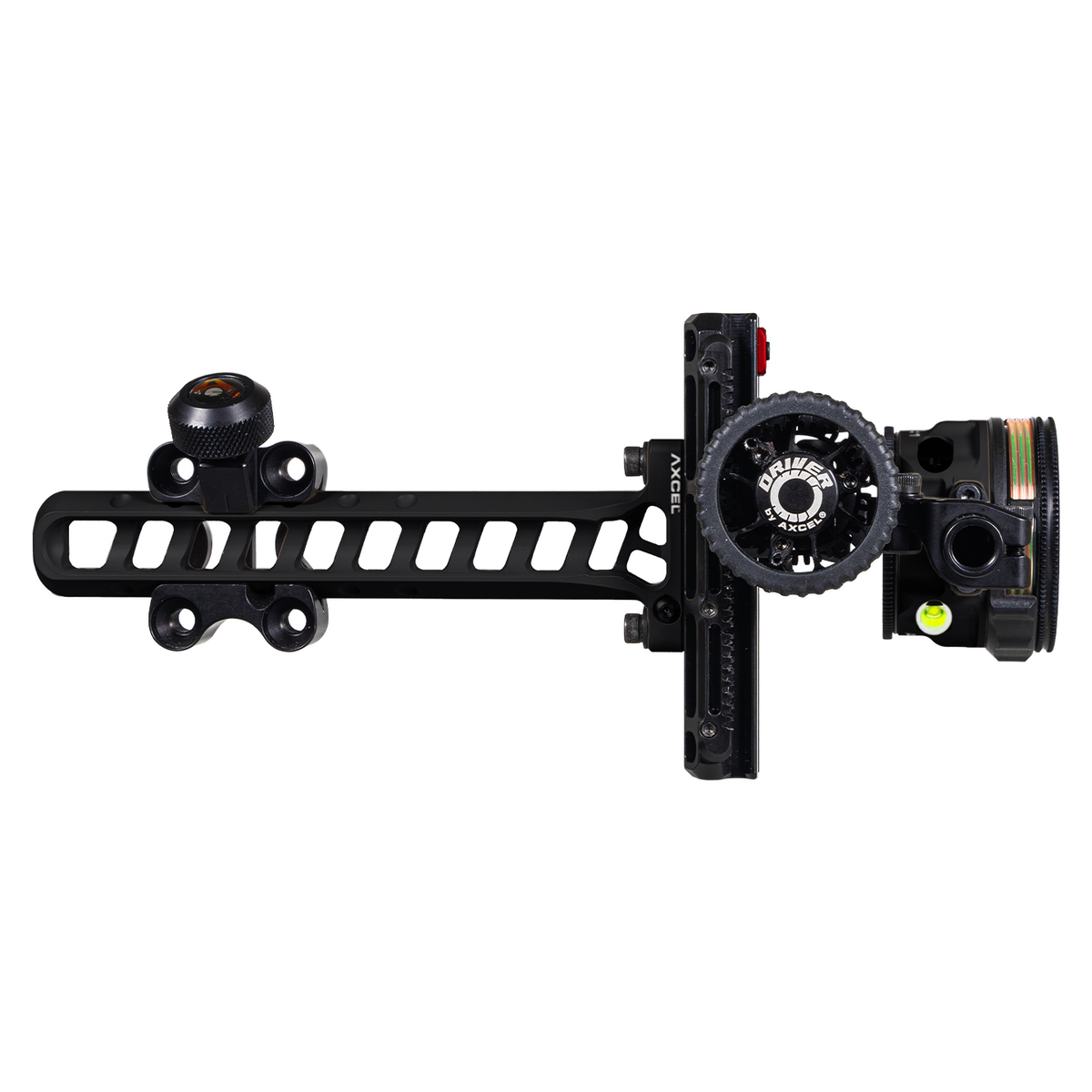 Axcel Driver CK Standard Pro dovetail mount bar top view, Midnight Cerakote, AVX-41 Plus scope