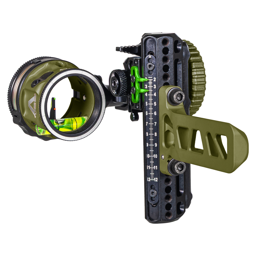 Axcel Driver CK Bridge-Lock bow sight, Evergreen Cerakote with AVX-31 Plus scope and .019 inch Ranger pin