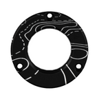 Axcel Driver Sight Hubcap, Topographical Map engraving, Black