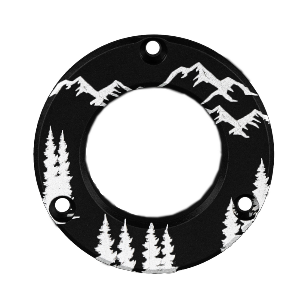 Axcel Driver Sight Hubcap, Mountains engraving, Black