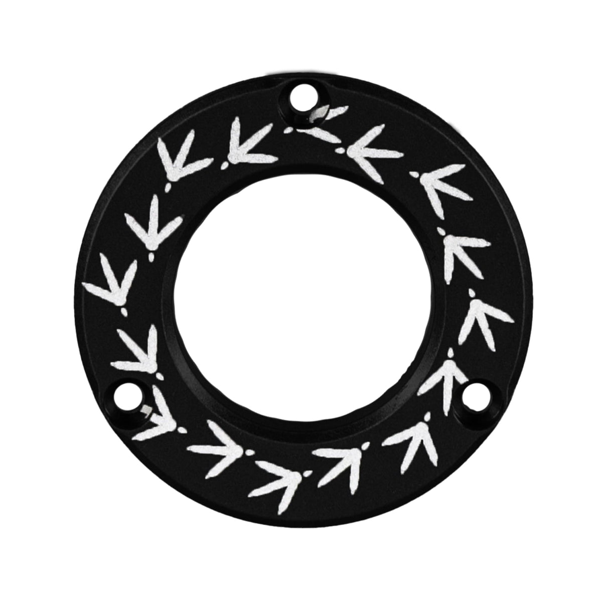 Axcel Driver Sight Hubcap, Turkey Tracks engraving, Black