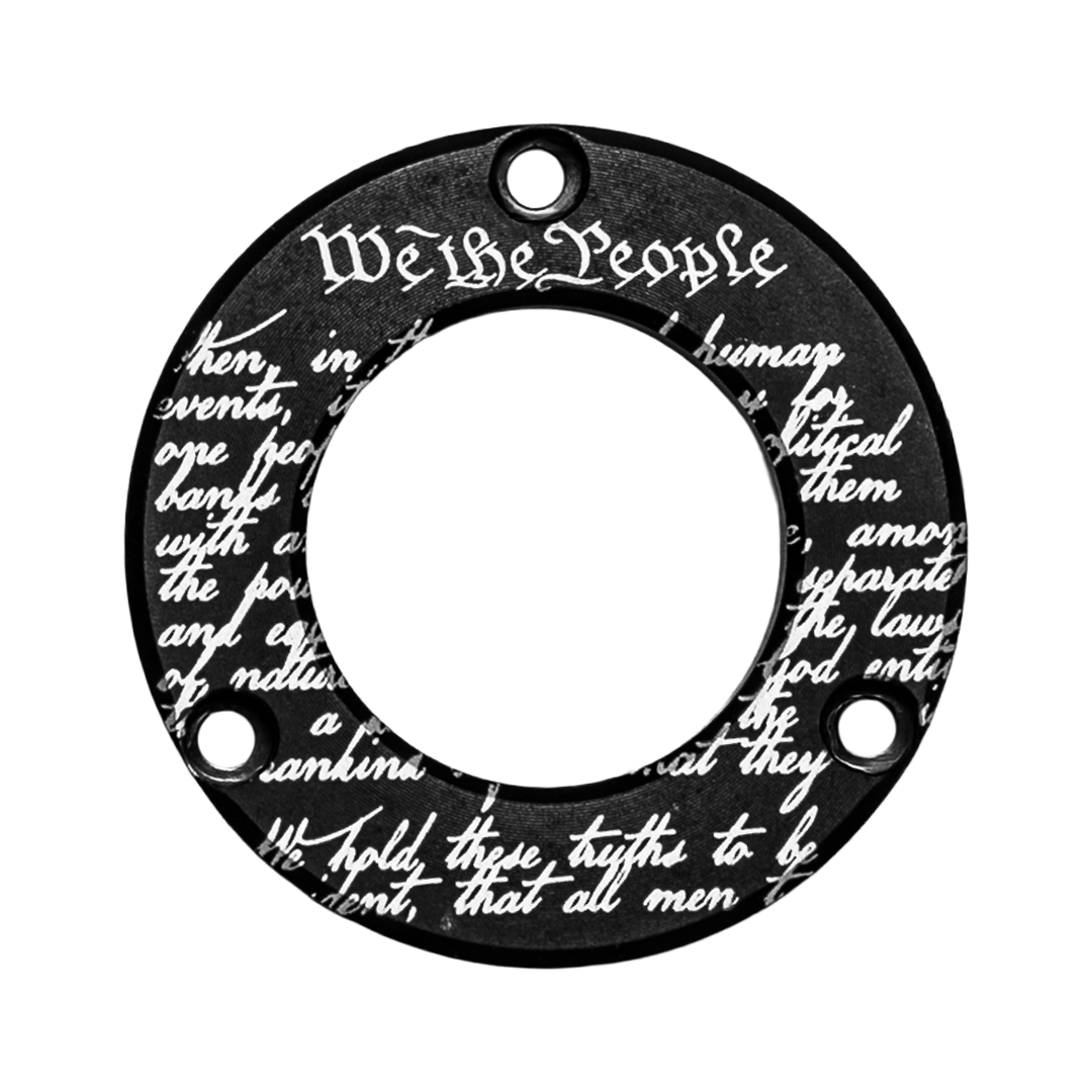 Axcel Driver Sight Hubcap, We The People engraving, Black
