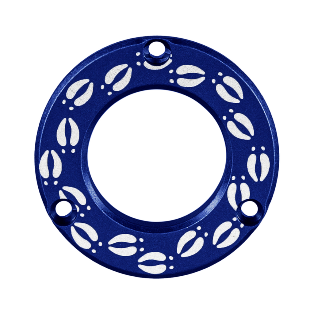 Axcel Driver Sight Hubcap, Deer Tracks engraving, Blue
