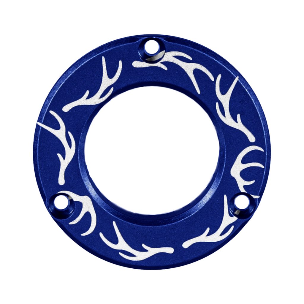Axcel Driver Sight Hubcap, Elk Antlers engraving, Blue