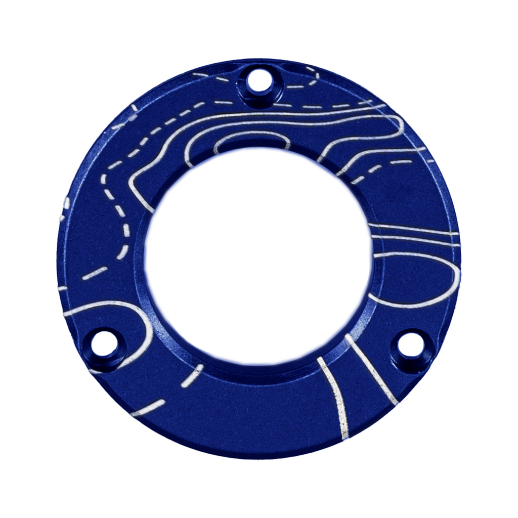 Axcel Driver Sight Hubcap, Topographical Map engraving, Blue