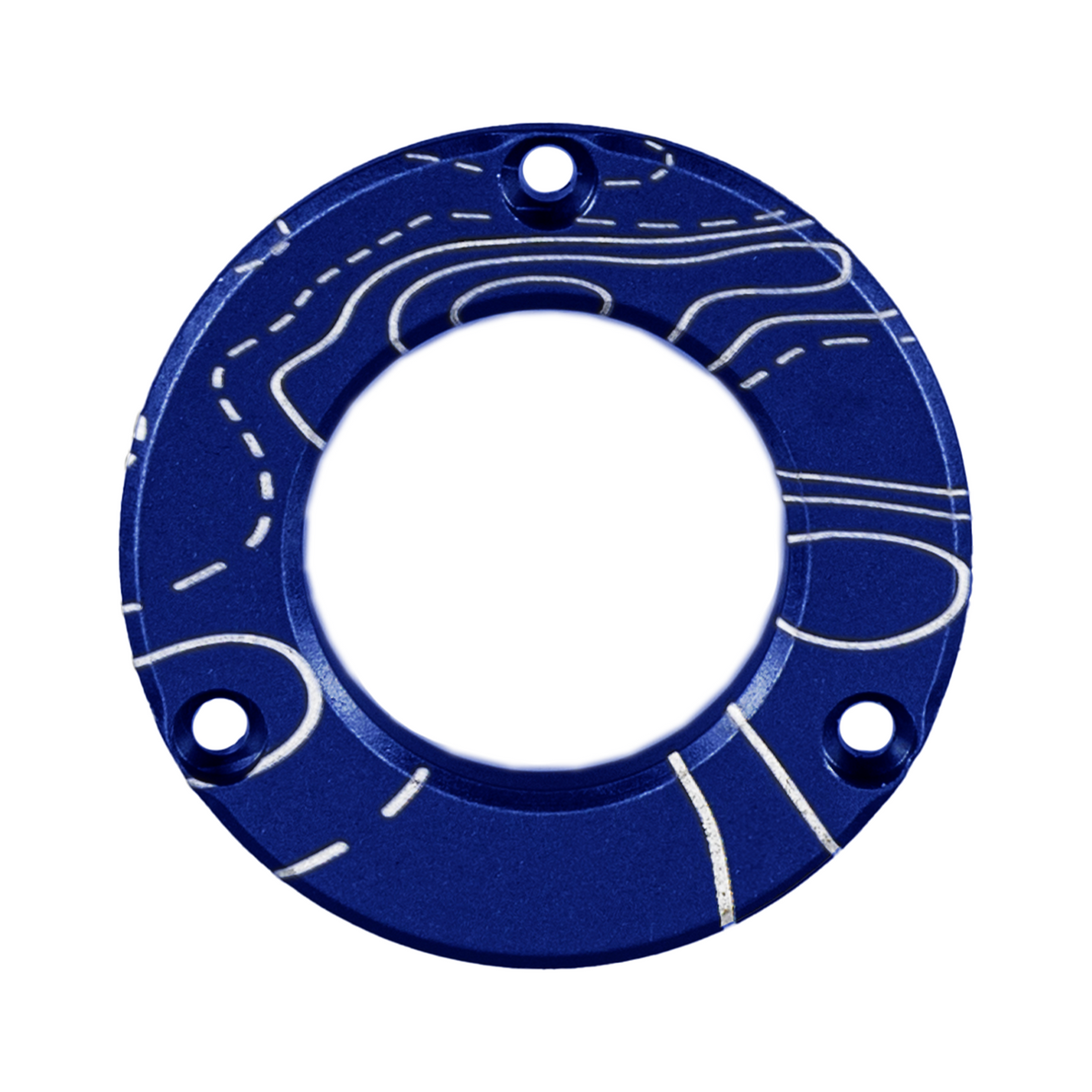 Axcel Driver Sight Hubcap, Topographical Map engraving, Blue