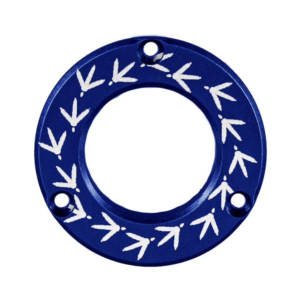 Axcel Driver Sight Hubcap, Turkey Tracks engraving, Blue