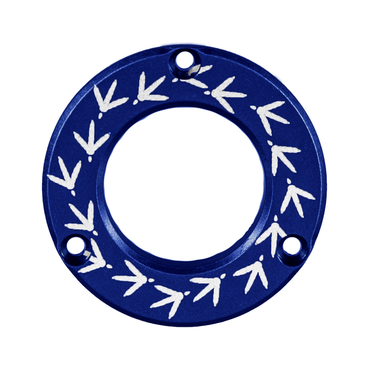 Axcel Driver Sight Hubcap, Turkey Tracks engraving, Blue