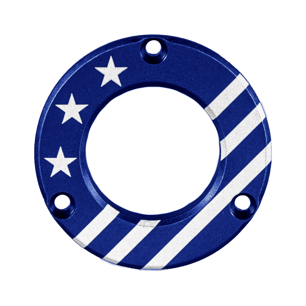 Axcel Driver Sight Hubcap, Made in USA/Patriotic engraving, Blue